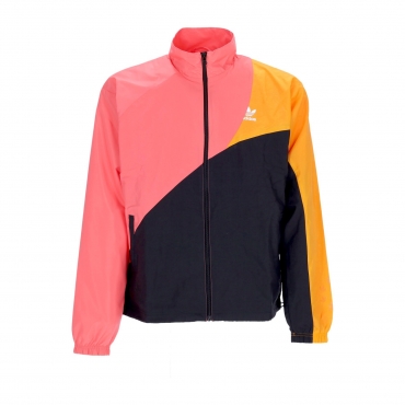 giacca tuta uomo adicolor colorblock track top BLACK/SEMI TURBO/BRIGHT ORANGE
