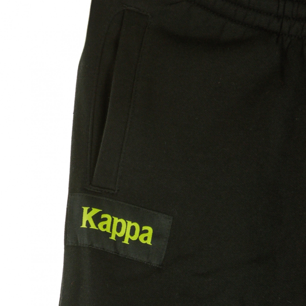 pantalone tuta felpato ragazzo dreghen BLACK/GREEN LIME