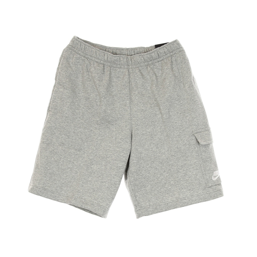 pantalone corto tuta felpato uomo m sportswear club basketball cargo short DK GREY HEATHER/MATTE SILVER/WHITE