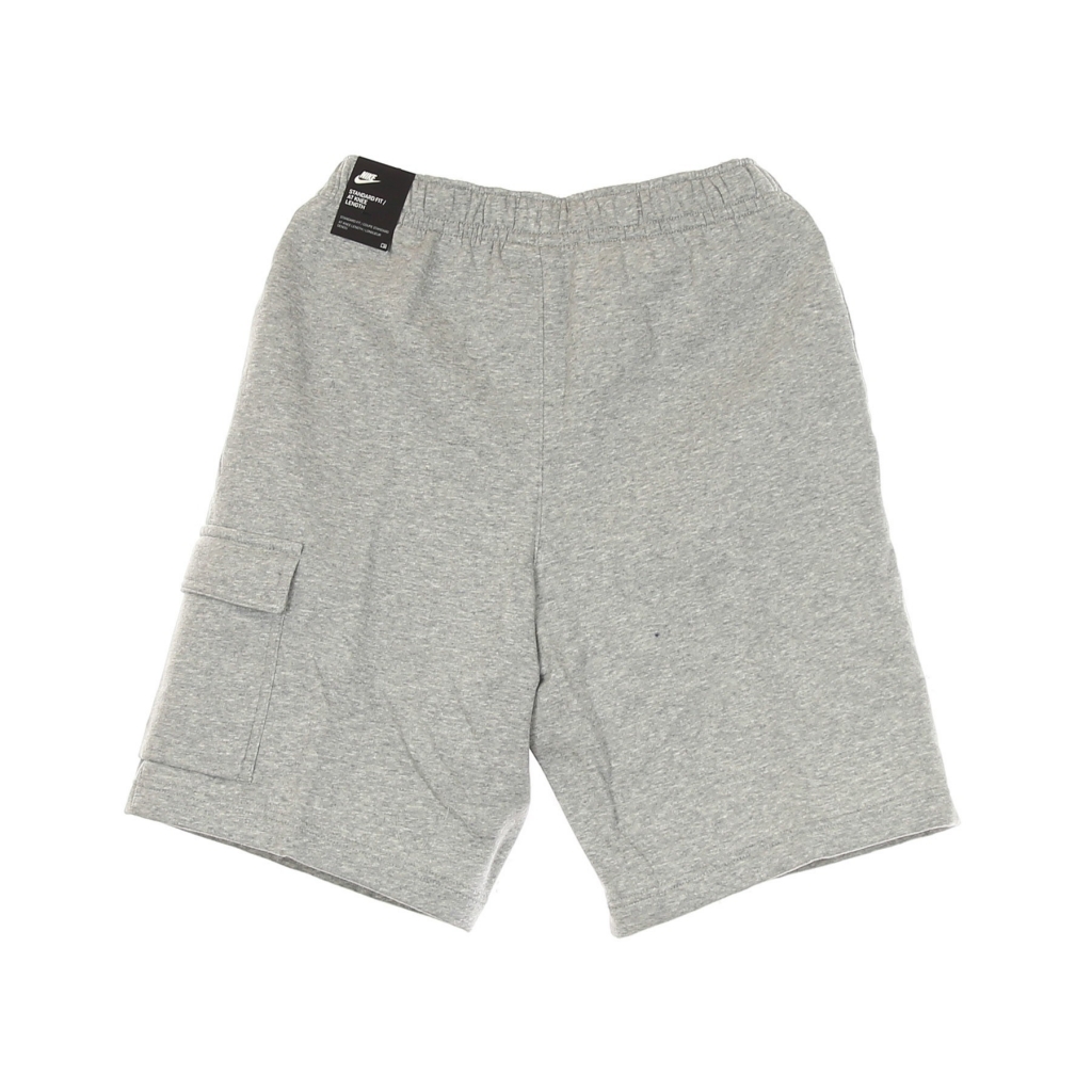 pantalone corto tuta felpato uomo m sportswear club basketball cargo short DK GREY HEATHER/MATTE SILVER/WHITE