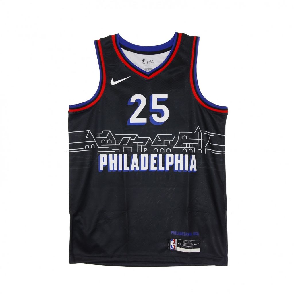 canotta basket uomo nba swingman jersey city edition 2020 no 25 ben simmons phi76e BLACK