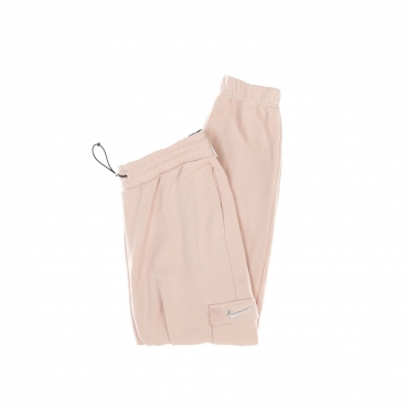 pantalone tuta felpato donna w sportswear  swoosh pant ft mr CHAMPAGNE/WHITE