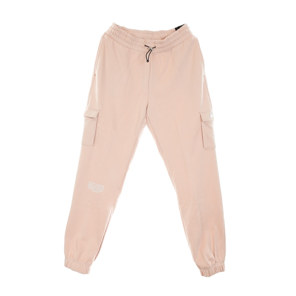 pantalone tuta felpato donna w sportswear  swoosh pant ft mr CHAMPAGNE/WHITE