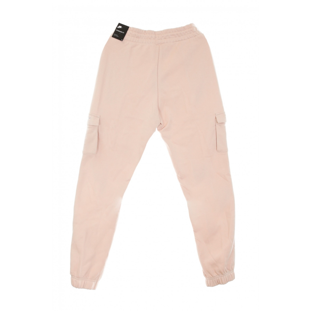 pantalone tuta felpato donna w sportswear  swoosh pant ft mr CHAMPAGNE/WHITE