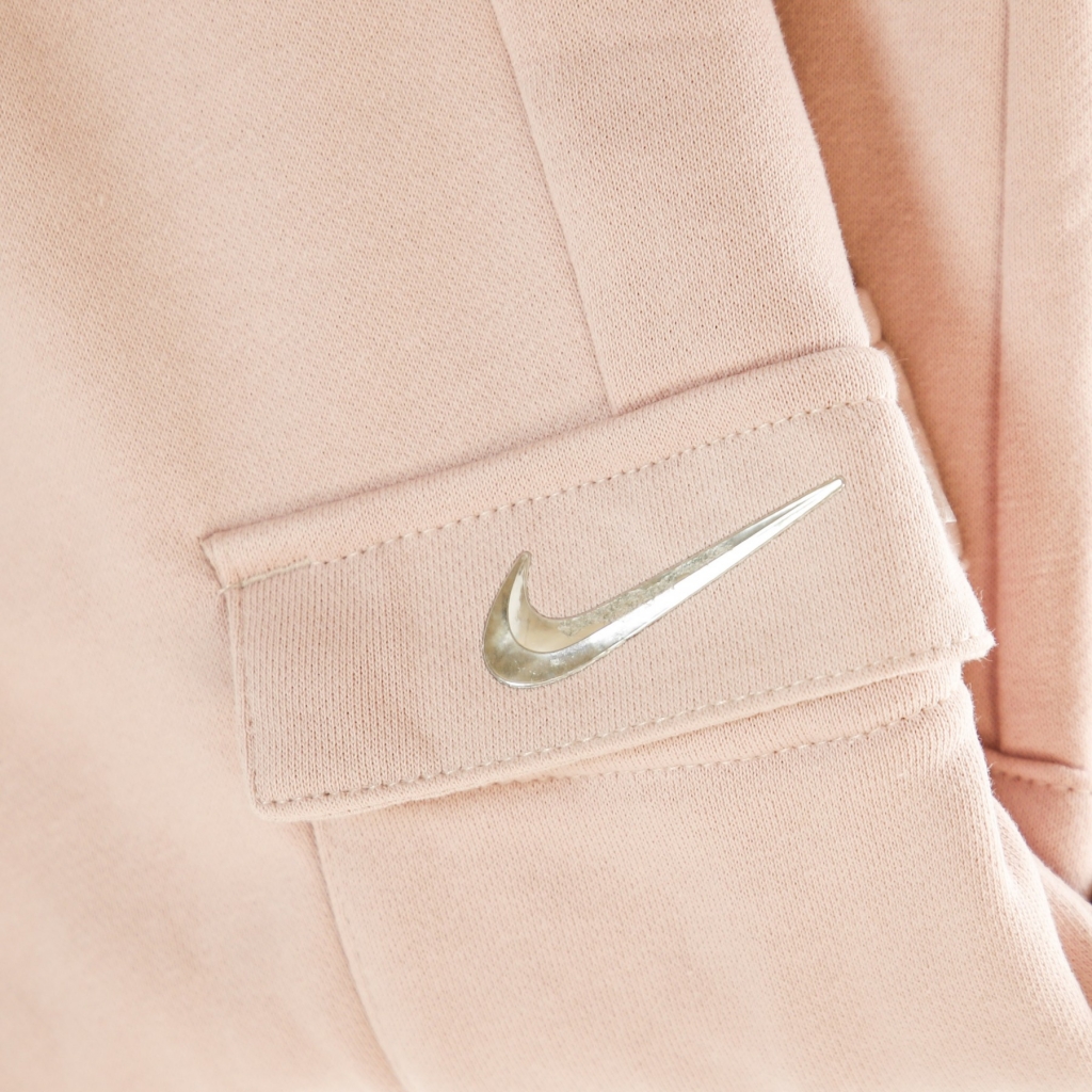 pantalone tuta felpato donna w sportswear  swoosh pant ft mr CHAMPAGNE/WHITE
