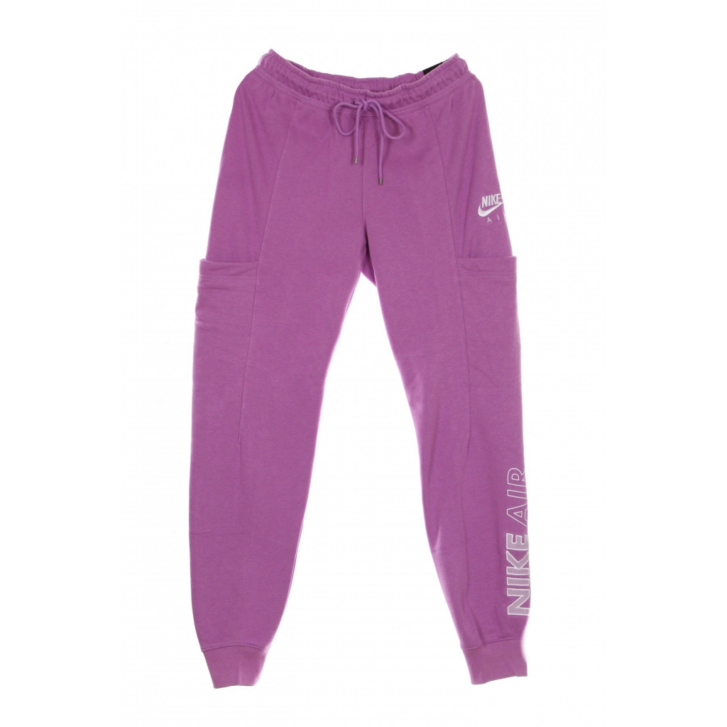 pantalone tuta felpato donna sportswear air pant fleece mr VIOLET SHOCK/WHITE