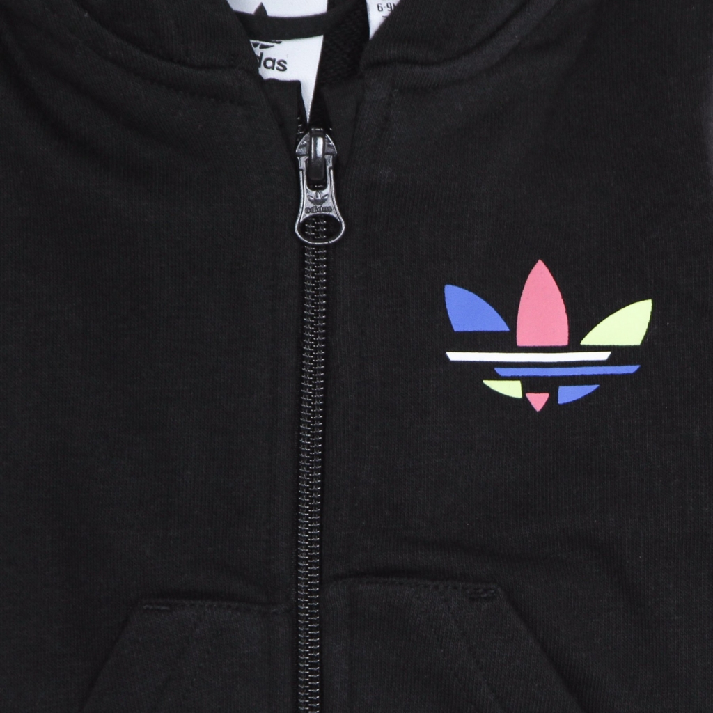 completo tuta neonato hoodie set fz BLACK