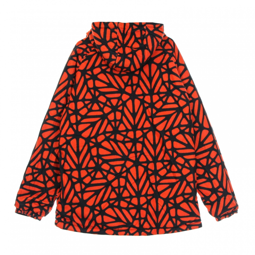 giubbotto uomo bosco pattern jacket hoodie zip BLACK/RED