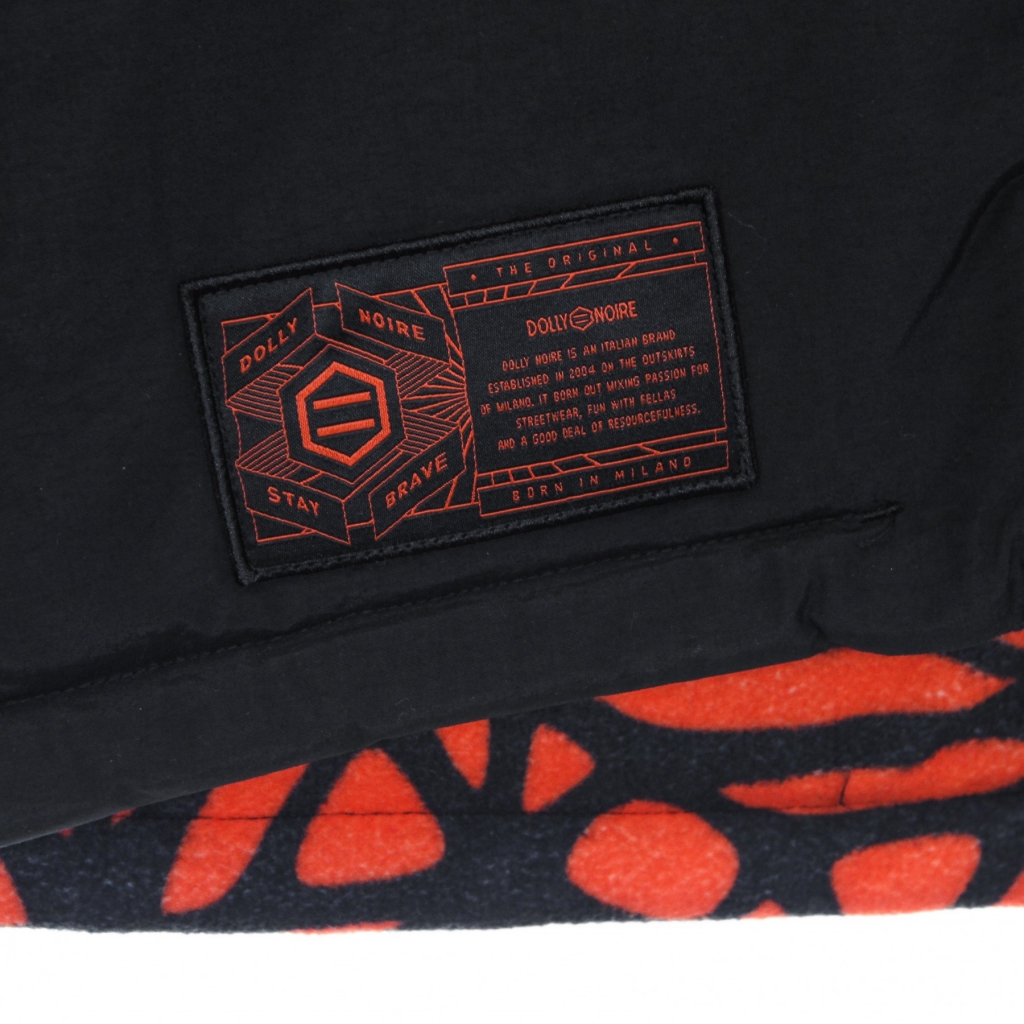 giubbotto uomo bosco pattern jacket hoodie zip BLACK/RED