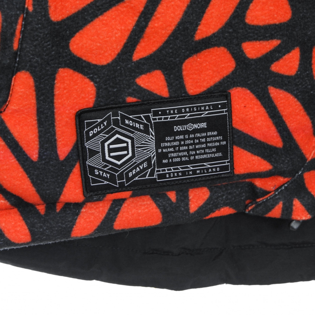 giubbotto uomo bosco pattern jacket hoodie zip BLACK/RED