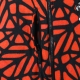giubbotto uomo bosco pattern jacket hoodie zip BLACK/RED