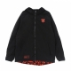 giubbotto uomo bosco pattern jacket hoodie zip BLACK/RED