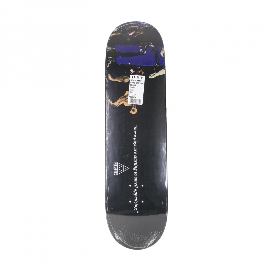 tavola uomo gang control skate deck x pleasures BLACK