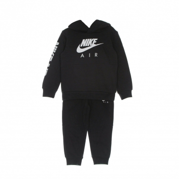 completo tuta bambino nike air po hoodie +pant set BLACK
