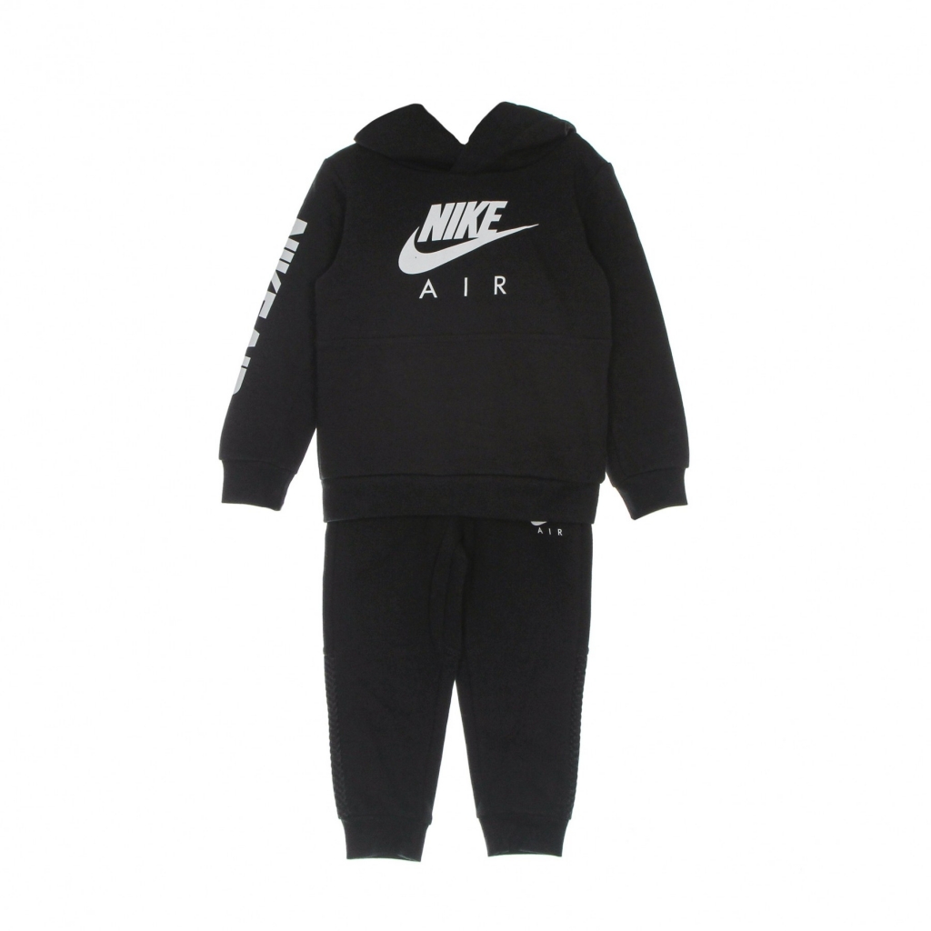 completo tuta bambino nike air po hoodie +pant set BLACK