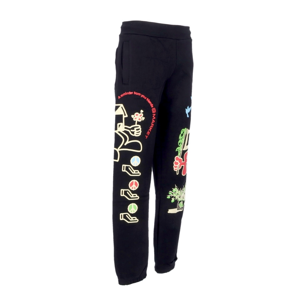 pantalone tuta felpato uomo peace and power sweatpants BLACK