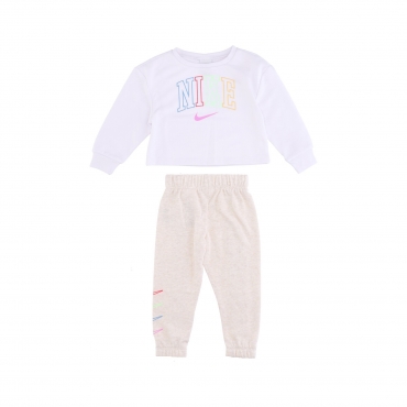 completo tuta bambina retro rewind crew jogger set PALE IVORY