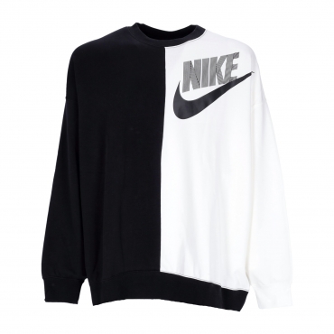 felpa leggera girocollo donna sportswear fleece over-oversized crew  dance BLACK/WHITE