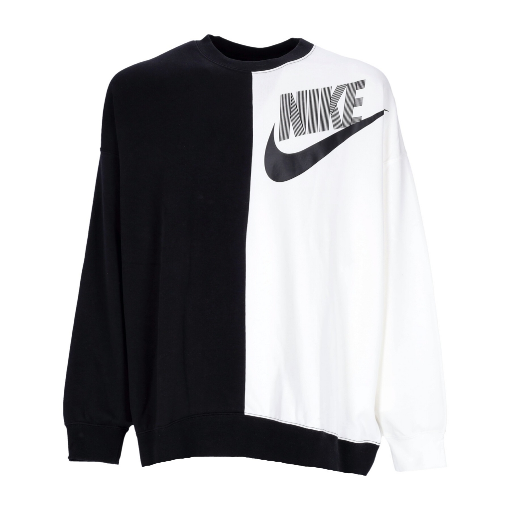 felpa leggera girocollo donna sportswear fleece over-oversized crew  dance BLACK/WHITE
