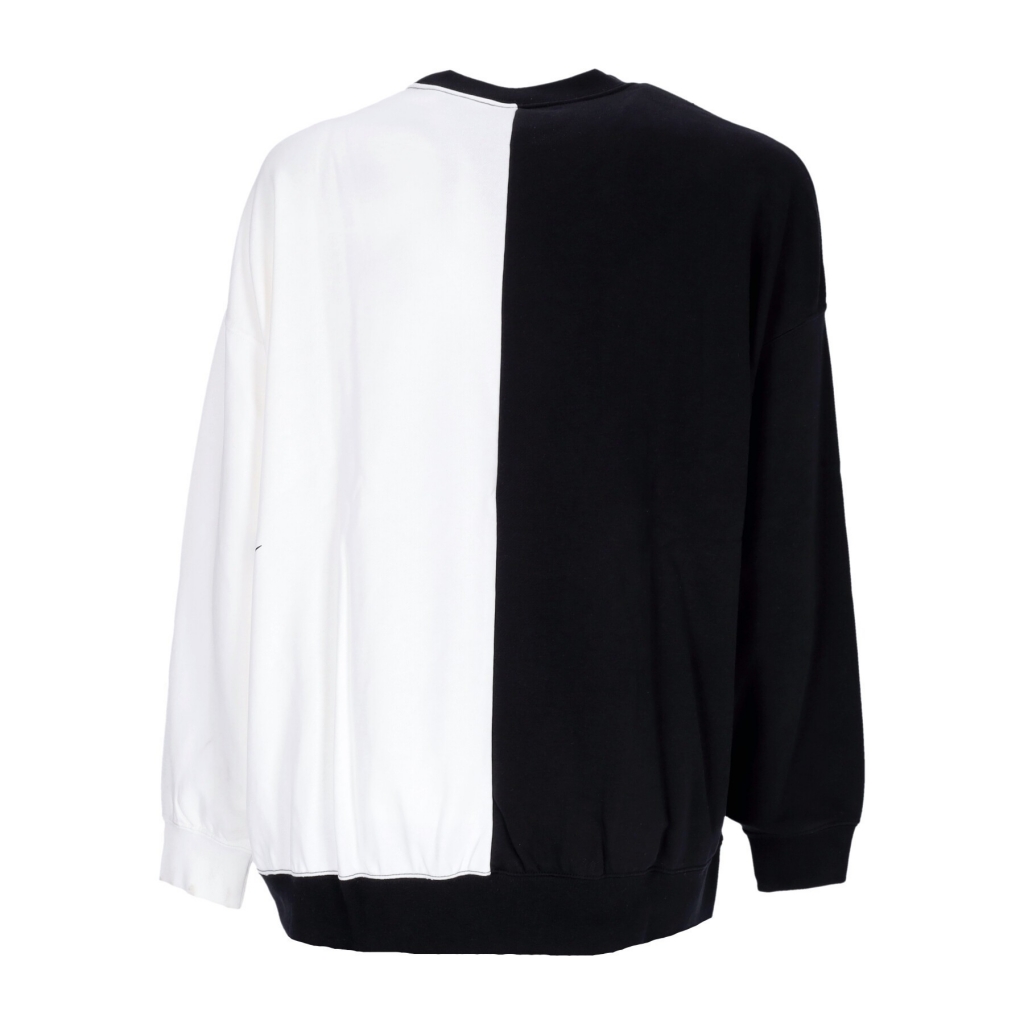 felpa leggera girocollo donna sportswear fleece over-oversized crew  dance BLACK/WHITE
