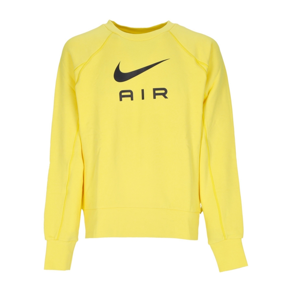 felpa leggera girocollo uomo sportswear air french terry crew YELLOW STRIKE/BLACK