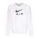 felpa leggera girocollo uomo sportswear air french terry crew WHITE/BLACK
