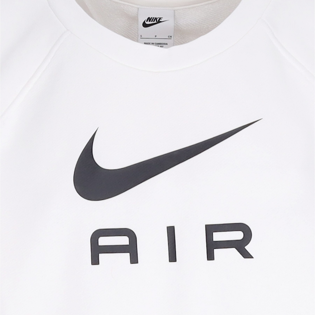 felpa leggera girocollo uomo sportswear air french terry crew WHITE/BLACK