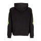 felpa leggera cappuccio uomo bones hoodie BLACK/GREEN/LIGHT GREEN