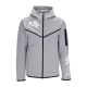 felpa leggera cappuccio zip uomo tech fleece full zip wr gx hoodie DK GREY HEATHER/WHITE