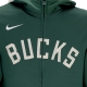 felpa leggera cappuccio zip uomo nba dri fit showtime full zip hoodie milbuc FIR/FLAT OPAL/FIR/WHITE