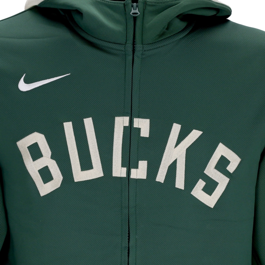 felpa leggera cappuccio zip uomo nba dri fit showtime full zip hoodie milbuc FIR/FLAT OPAL/FIR/WHITE