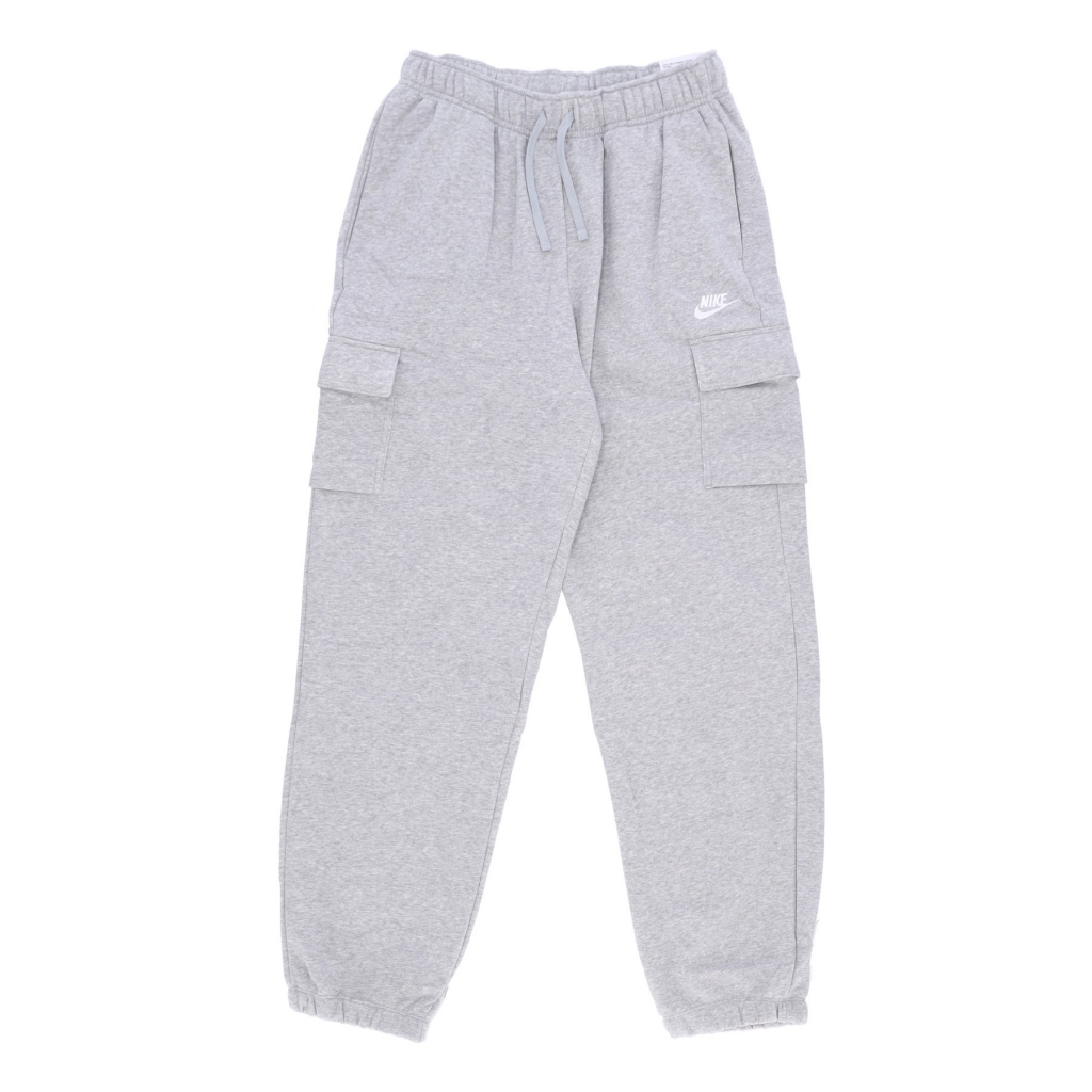 pantalone tuta felpato donna sportswear club fleece mid-rise oversized pant cargo DK GREY HEATHER/WHITE
