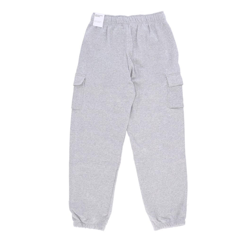 pantalone tuta felpato donna sportswear club fleece mid-rise oversized pant cargo DK GREY HEATHER/WHITE
