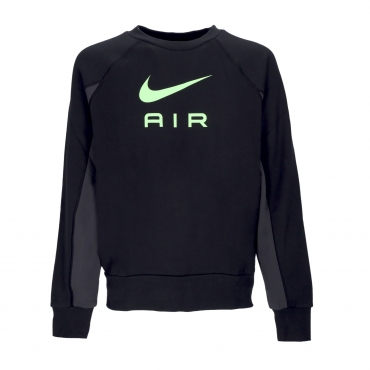 felpa leggera girocollo uomo sportswear air french terry crew BLACK/DK SMOKE GREY/GHOST GREEN