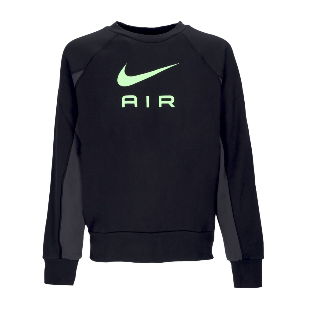 felpa leggera girocollo uomo sportswear air french terry crew BLACK/DK SMOKE GREY/GHOST GREEN