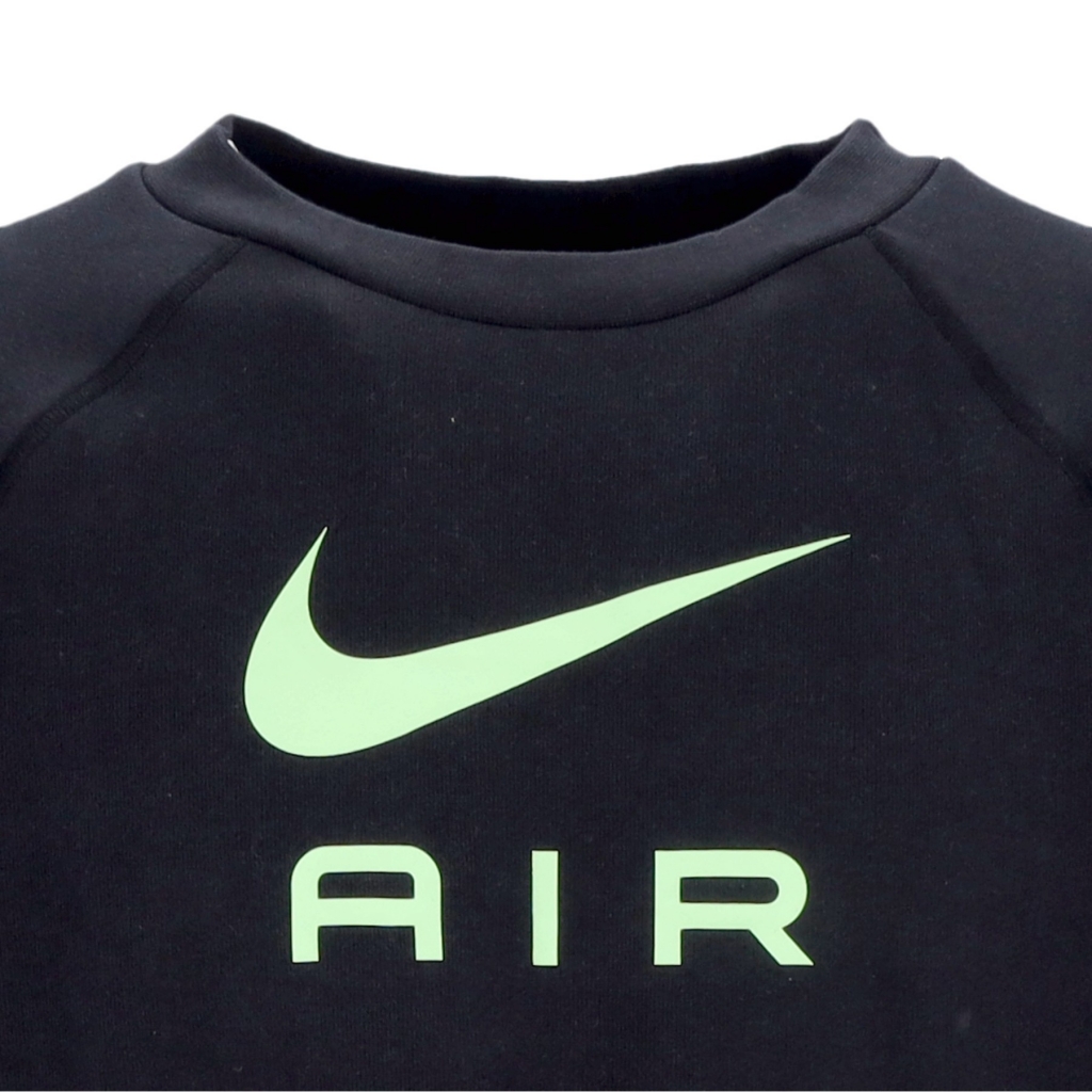 felpa leggera girocollo uomo sportswear air french terry crew BLACK/DK SMOKE GREY/GHOST GREEN