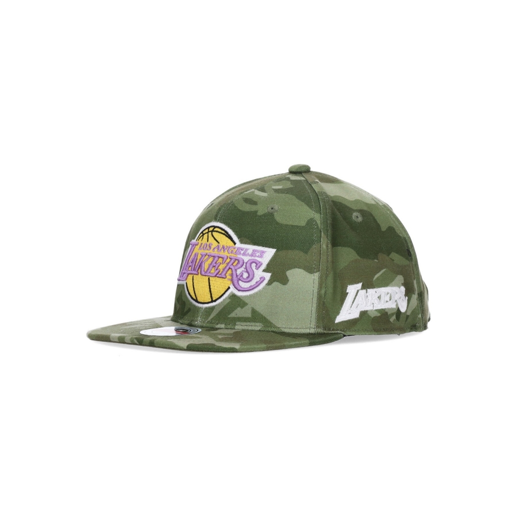 cappellino visiera piatta uomo nba tonal camo stretch fitted hardwood classics loslak CAMO GREEN