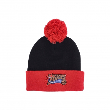 cappello pom pom uomo nba two tone pom beanie hardwood classics phi76e BLACK