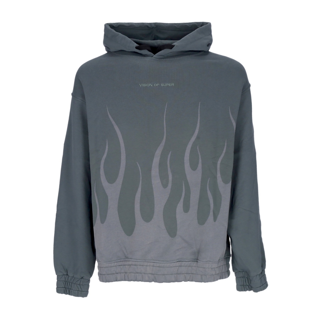 felpa cappuccio uomo corrosive flames hoodie BALSAM GREEN