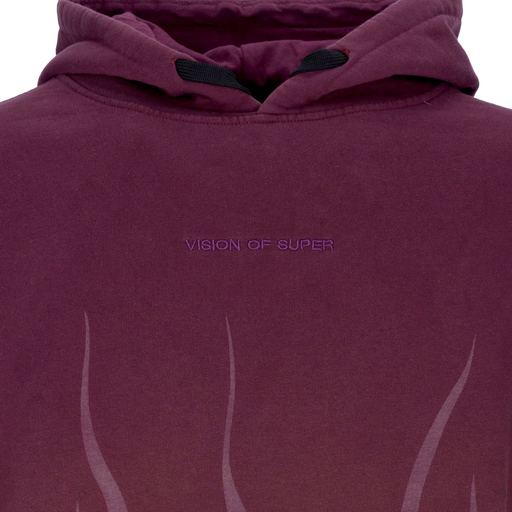 felpa cappuccio uomo corrosive flames hoodie GRAPE WINE