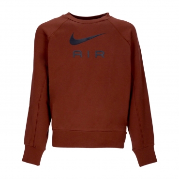 felpa leggera girocollo uomo sportswear air french terry crew OXEN BROWN/BLACK