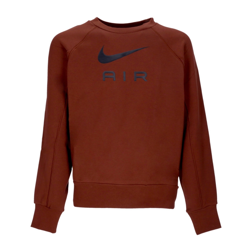 felpa leggera girocollo uomo sportswear air french terry crew OXEN BROWN/BLACK
