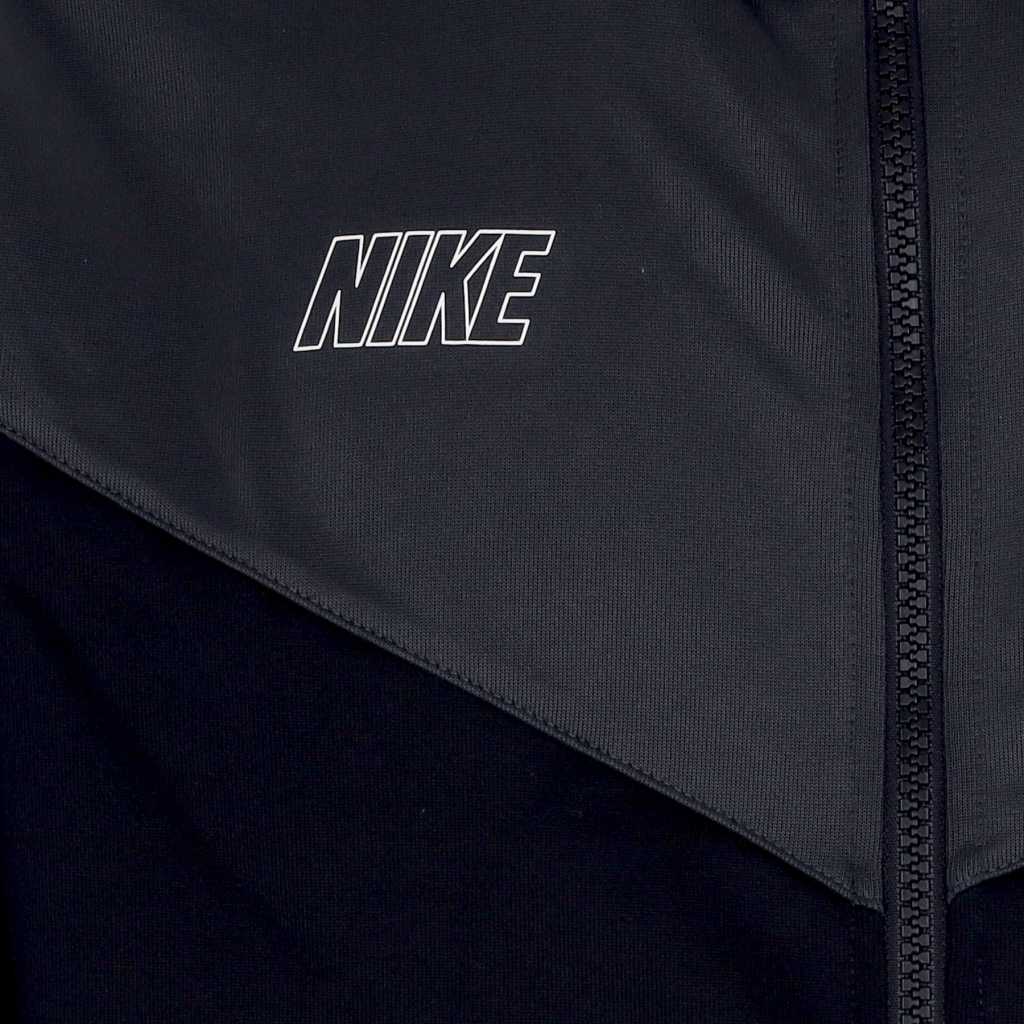 giacca tuta cappuccio uomo sportswear repeat sw pk full-zip hoodie BLACK/DK SMOKE GREY/WHITE