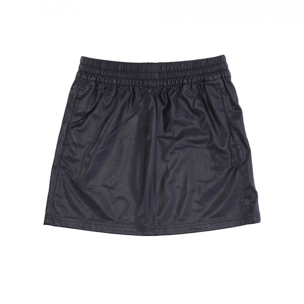 gonna donna t7 faux leather mini skirt BLACK