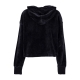 felpa leggera cappuccio corta donna sportswear velour mod cropped hoodie BLACK/SAIL