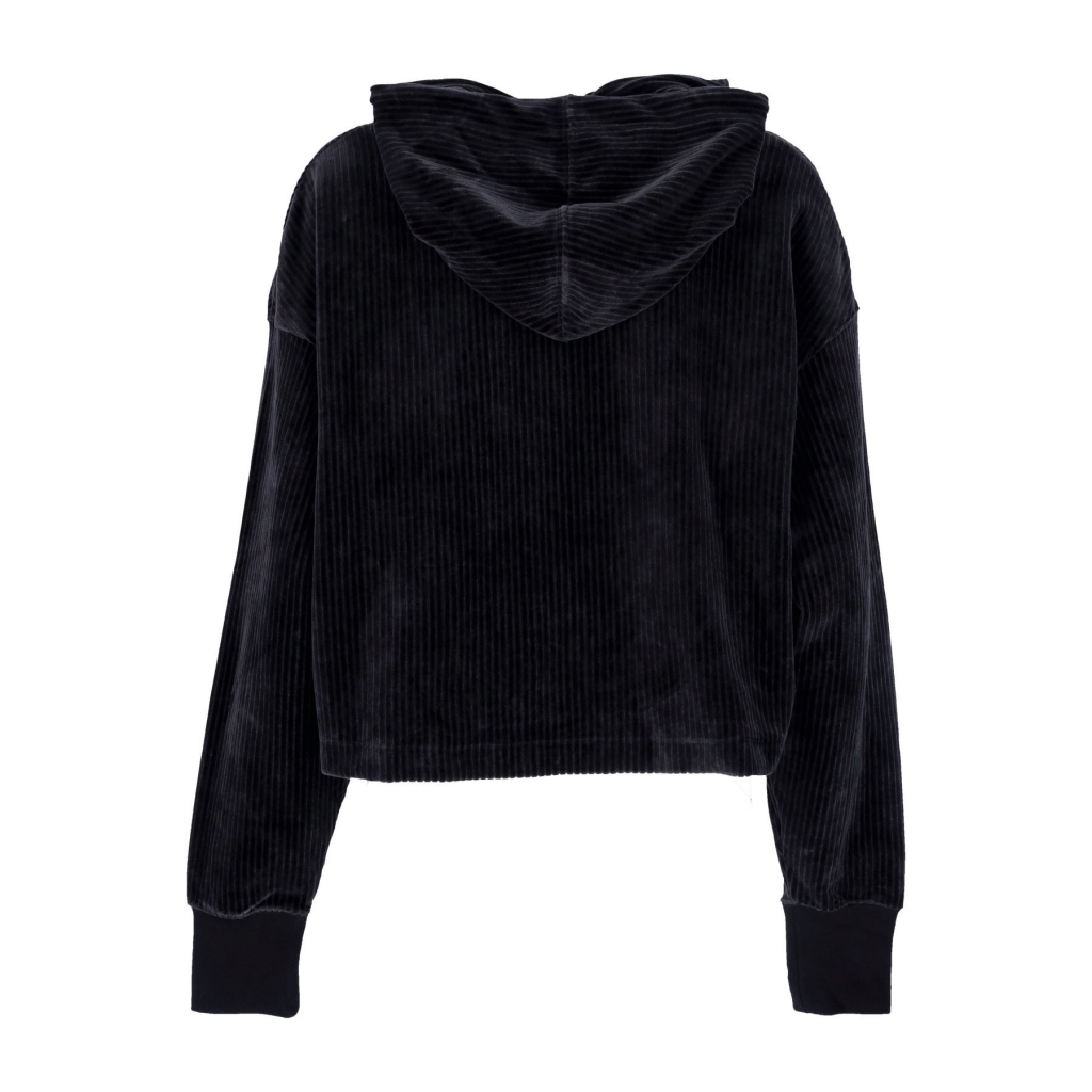 felpa leggera cappuccio corta donna sportswear velour mod cropped hoodie BLACK/SAIL