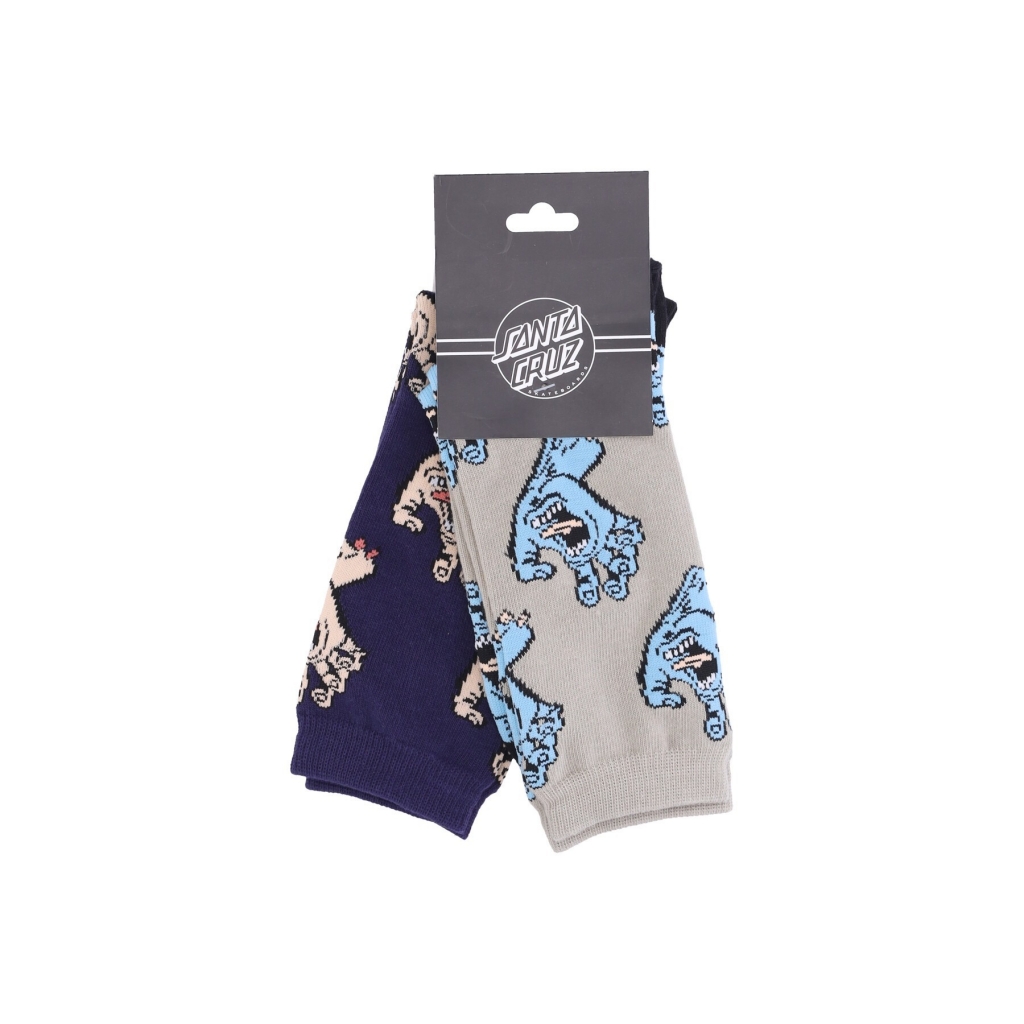 calza media uomo multi hand sock 2 pack NICKEL/NAVY BLUE