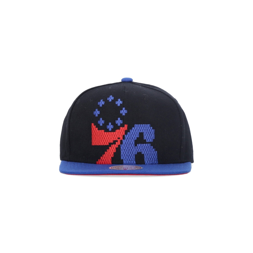 cappellino visiera piatta uomo nba 8 bit xl snapback hardwood classics phi76e BLACK