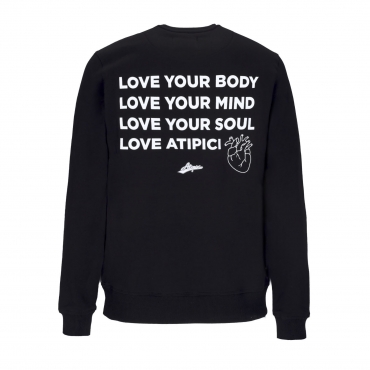 felpa girocollo uomo love your body crew BLACK