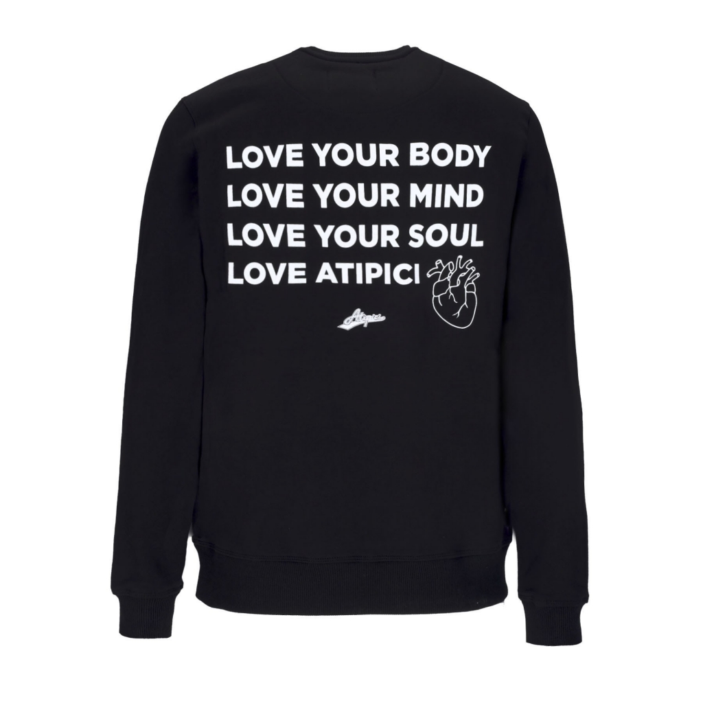 felpa girocollo uomo love your body crew BLACK